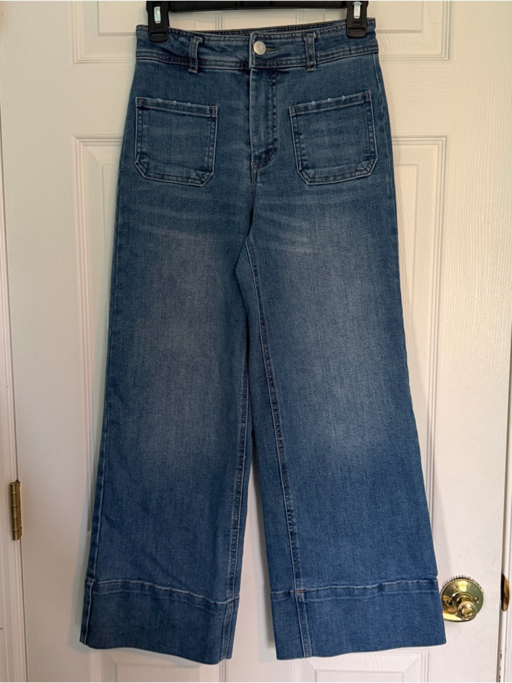 Oat New York Wide-Leg High-Rise Jeans in Medium Blue Size 26/0